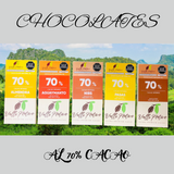 PACK DE 03 BARRAS DE CHOCOLATE 70% DE CACAO
